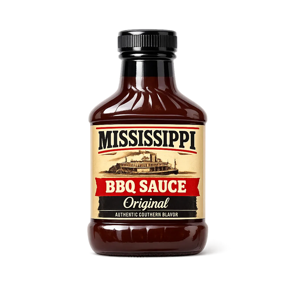Mississippi BBQ Sauce Original als stilisierte Produktdarstellung