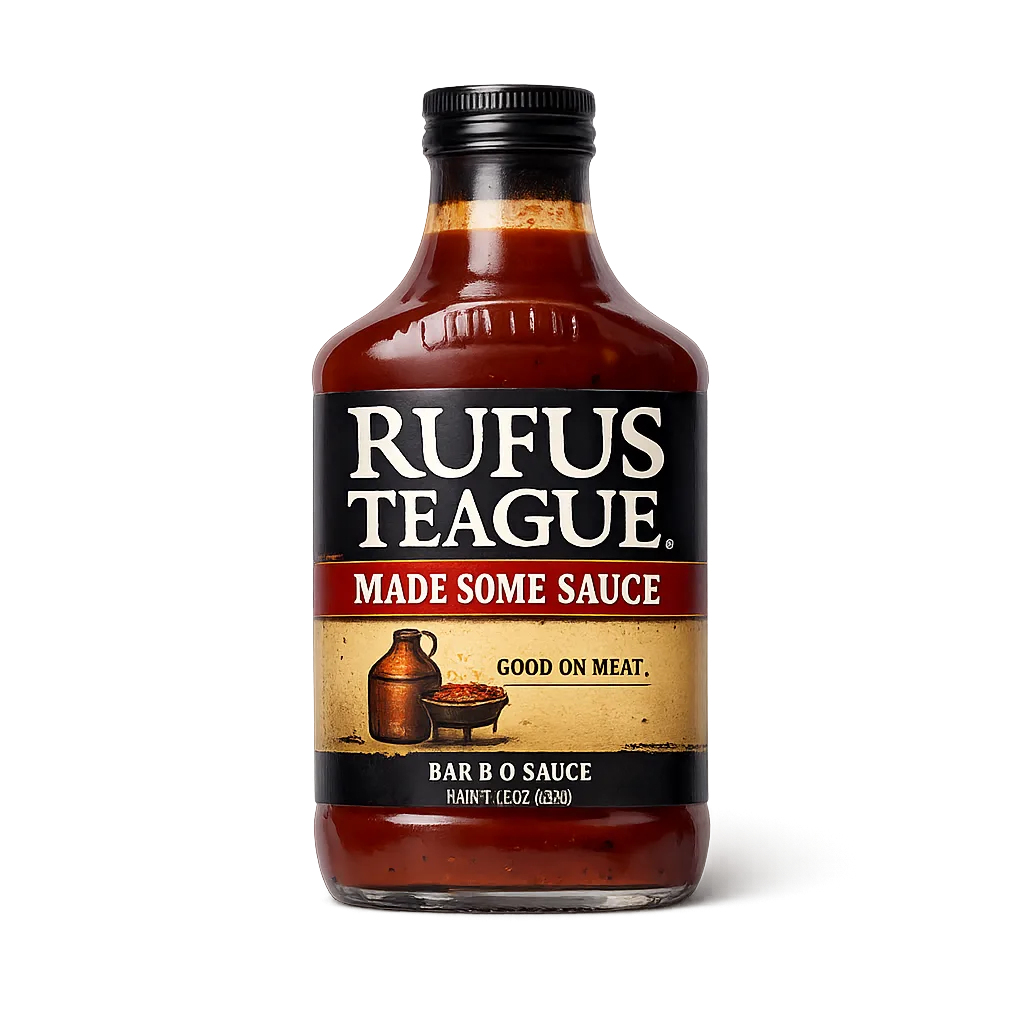 Rufus Teague als stilisierte Produktdarstellung